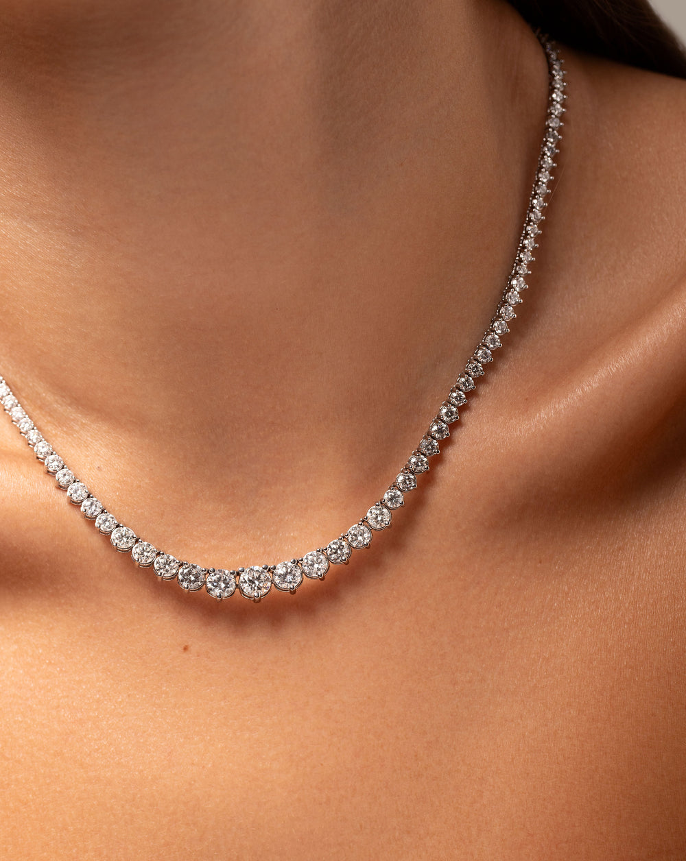 Graduated Diamond Tennis Necklace