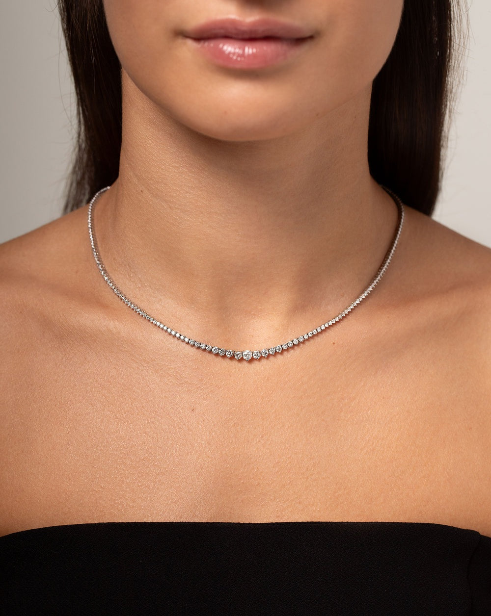 Graduated Diamond Tennis Necklace