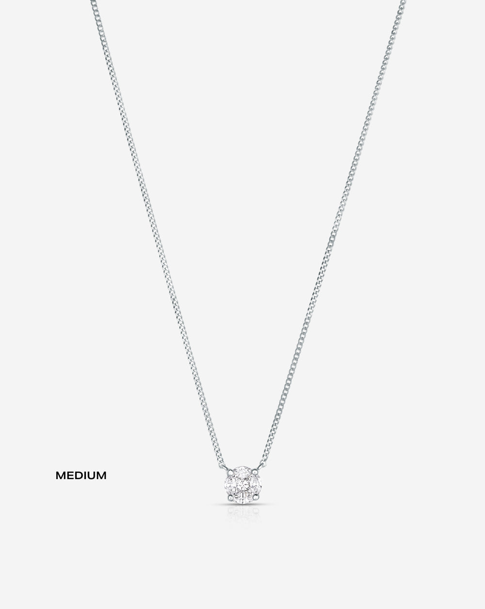 Round Illusion Diamond Pendant Necklace