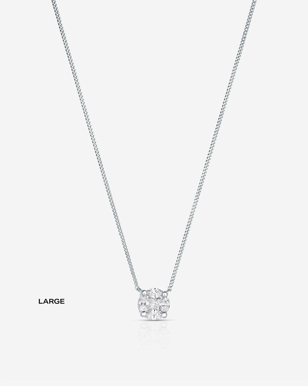 Round Illusion Diamond Pendant Necklace