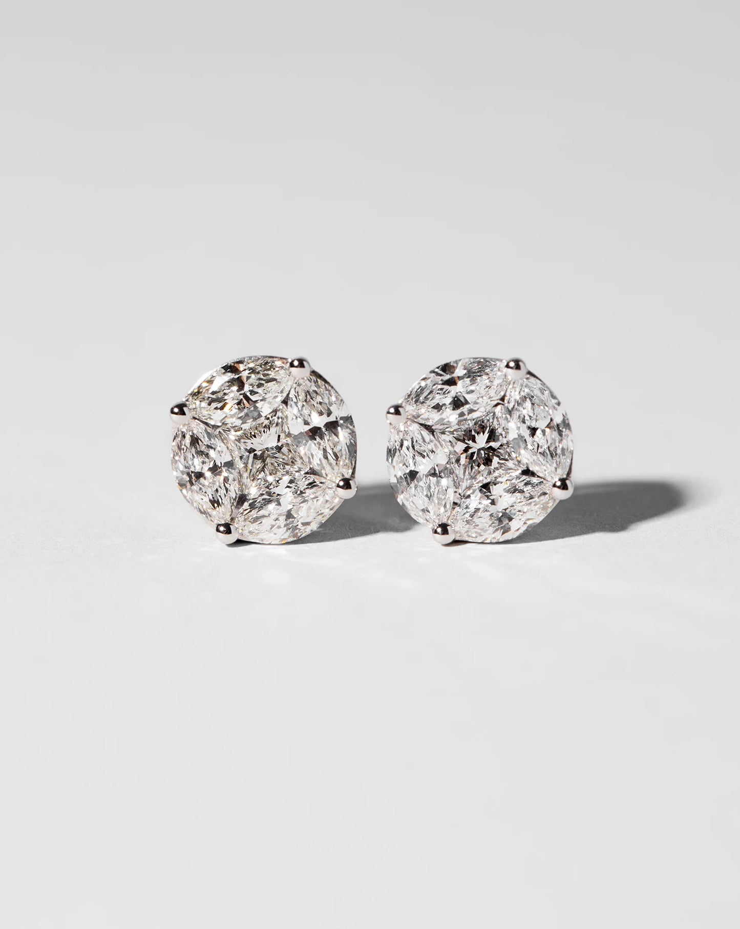 Round Illusion Diamond Studs