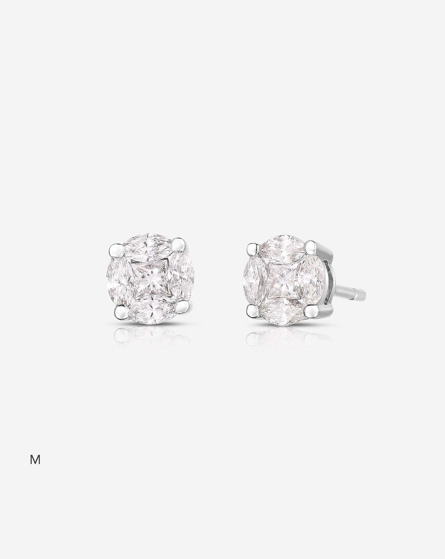 Round Illusion Diamond Studs